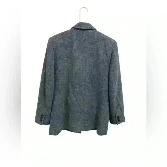 LL Bean Womens Sz 6P Tweed Wool Button Front Classic Blazer Pockets Notch Collar - Picture 5 of 10